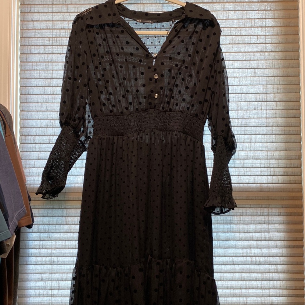 Zara black long women dress